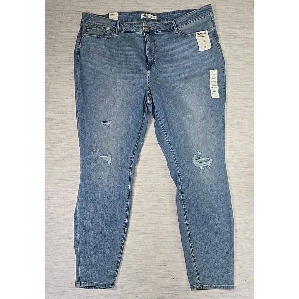 Signature Levi Strauss Jeans Womens 24M W37 L30 Totally Shaping Skinny Stretch